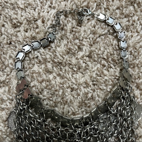 Bohemian Tassel Coins Pendant Silver Chain Choker Necklace - Picture 7 of 8